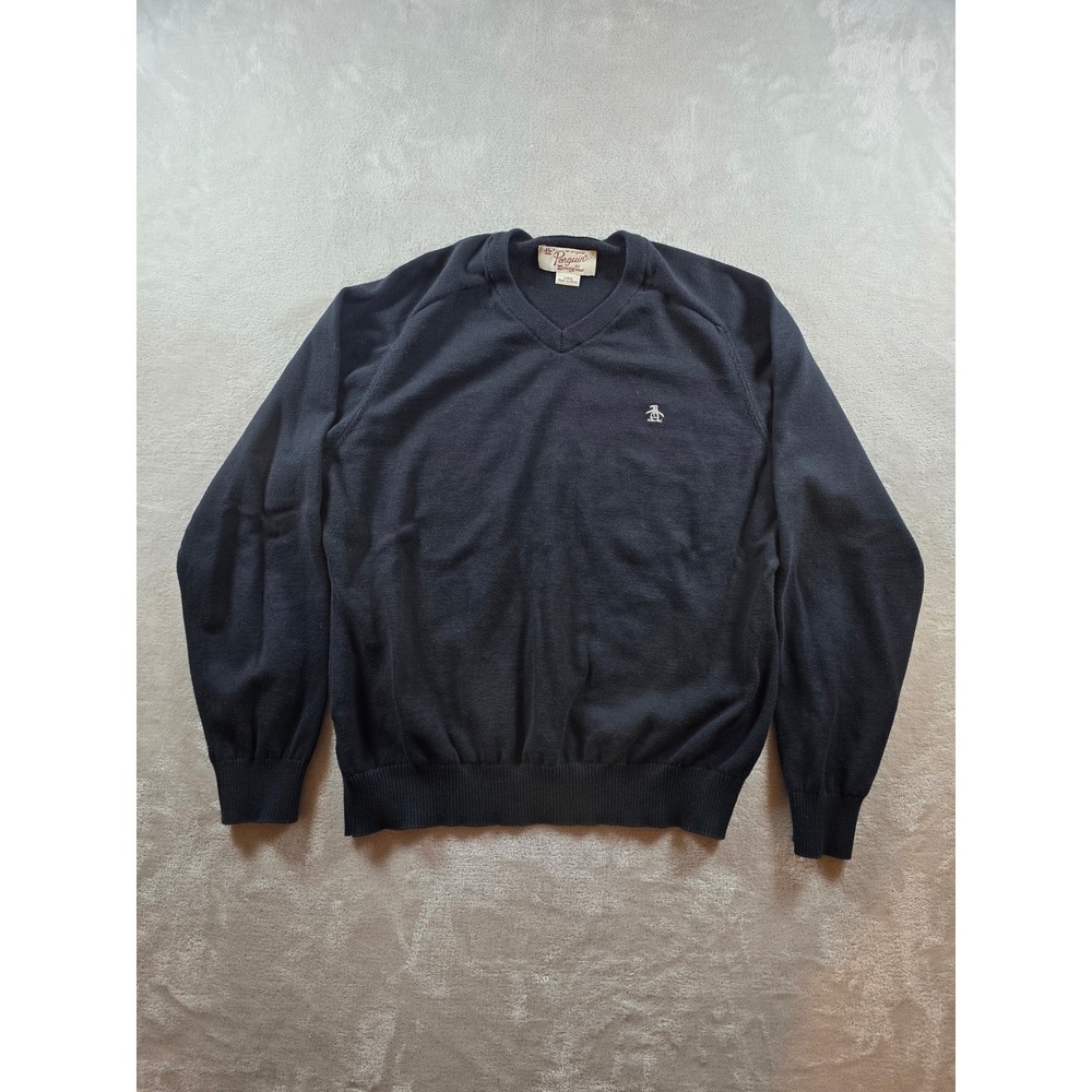 Original Penguin By Munsingwear Sweater Womens L Black‎ V Neck *Read